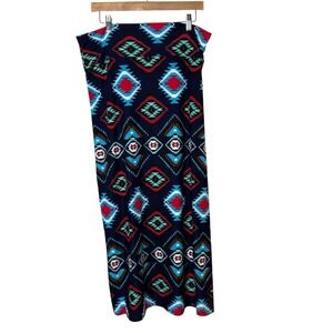 Rue21 Southwestern Maxi Skirt Size XL Festival Boho Colorful Stretch Aztec